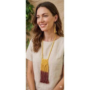 Boho MACRAME Now - Yellow Necklace and earrings set